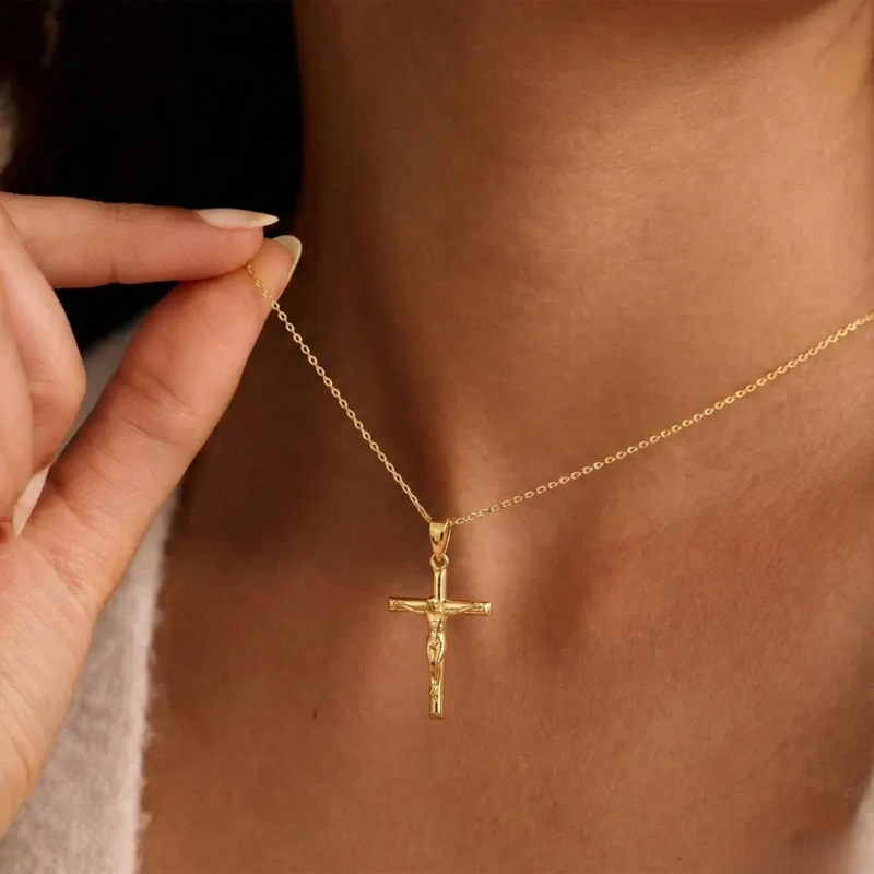 Gold Crucifix Necklace Margot