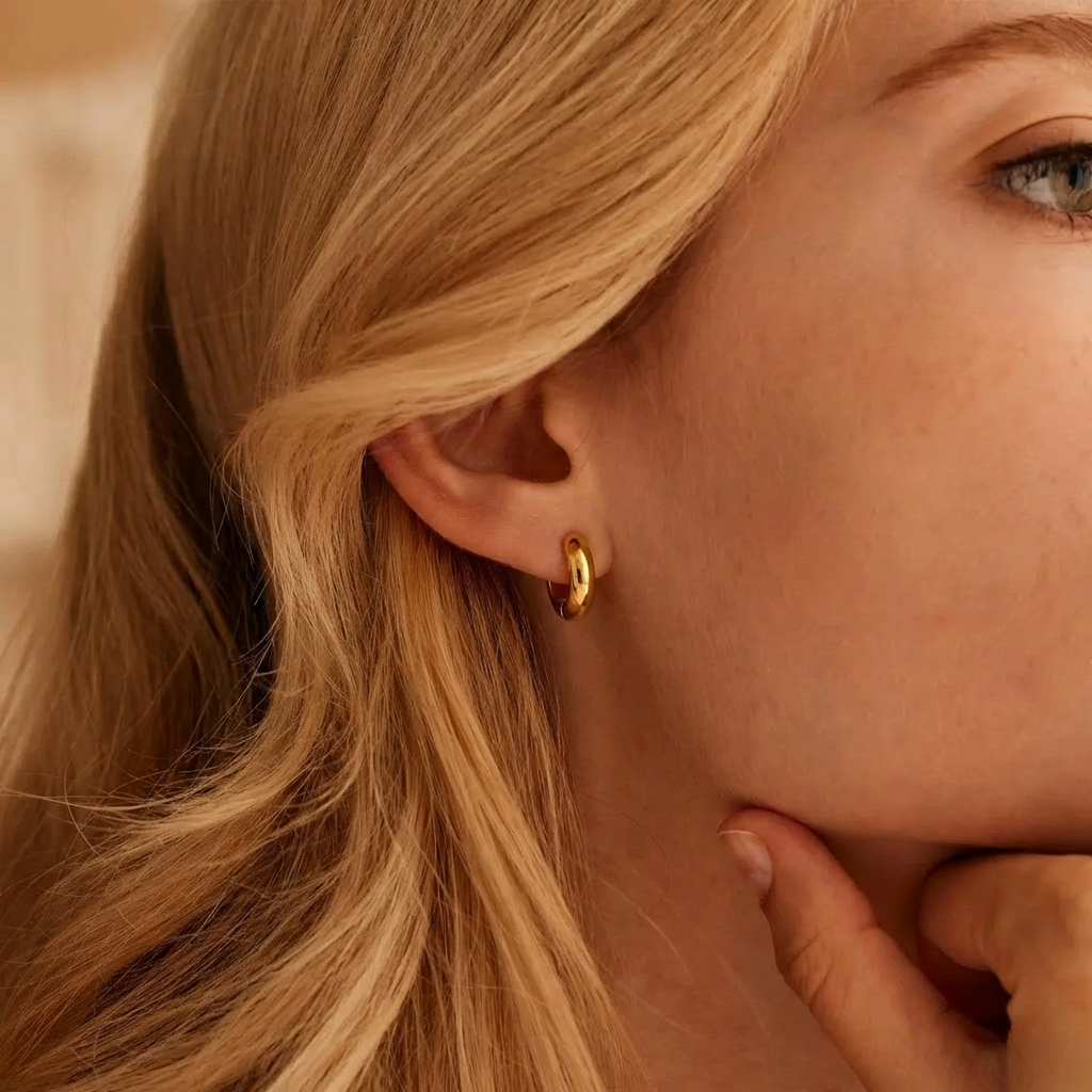 Gold Dome Hoop Earrings Margot