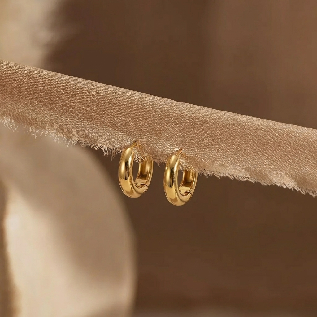 Gold Dome Hoop Earrings Margot