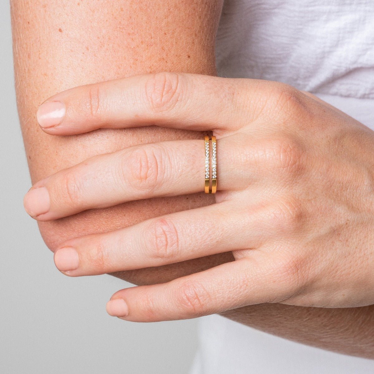 Gold Double Layer Ring Margot