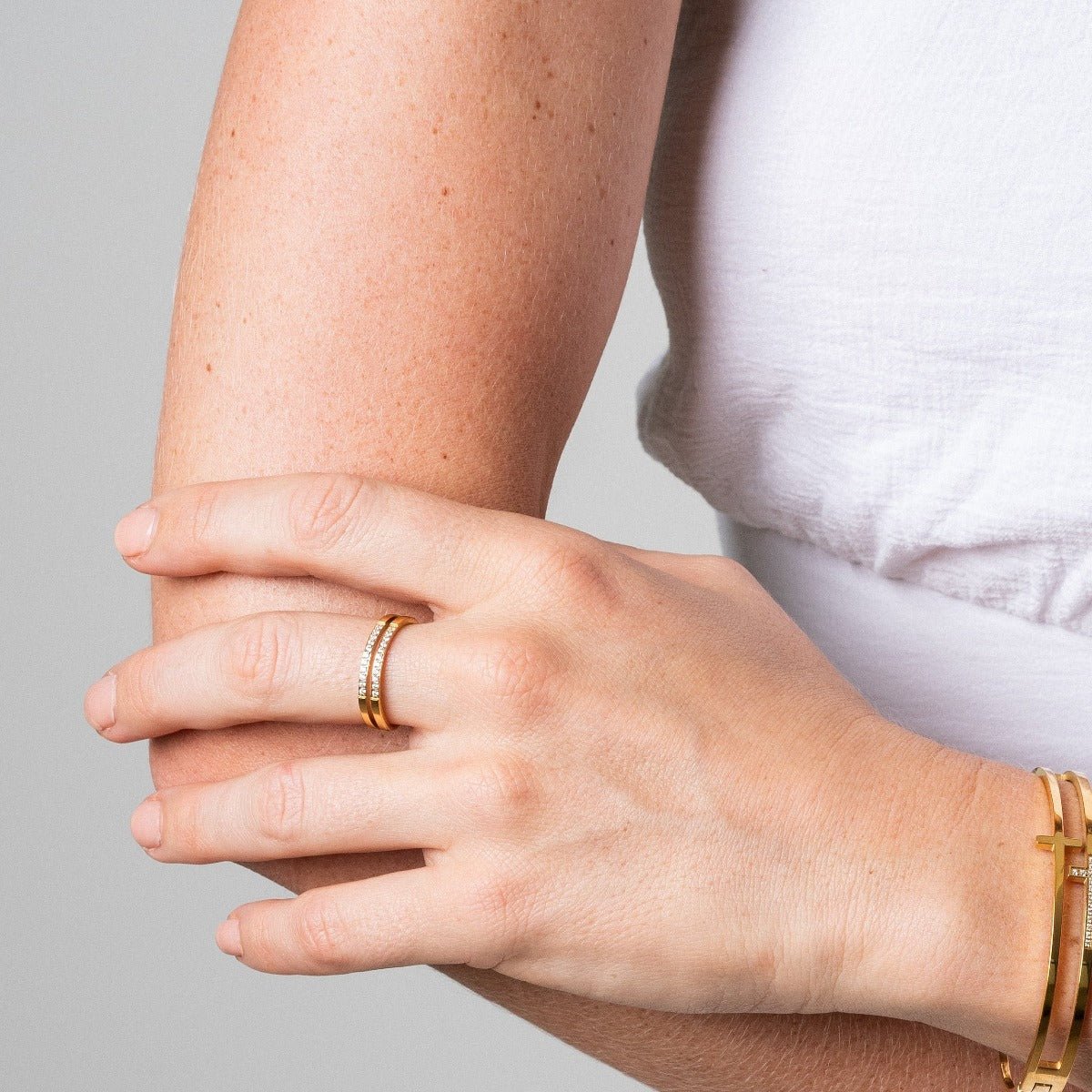 Gold Double Layer Ring Margot