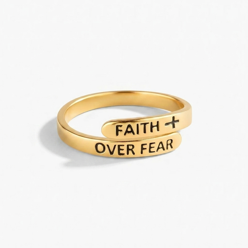 Gold Faith Over Fear Ring Margot