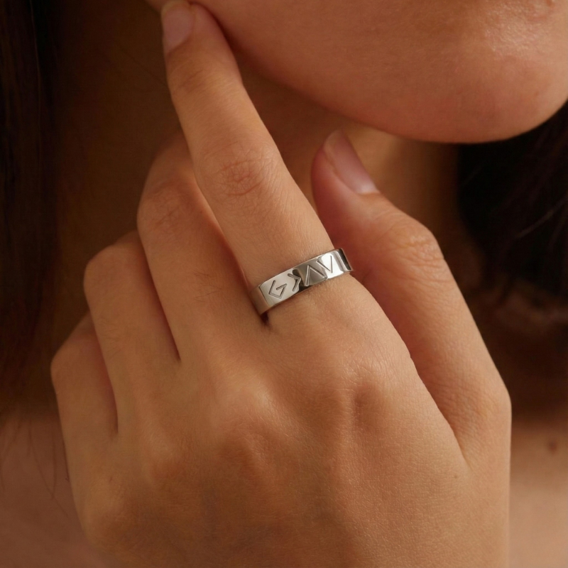 Gold Flat Polished Band Ring Margot