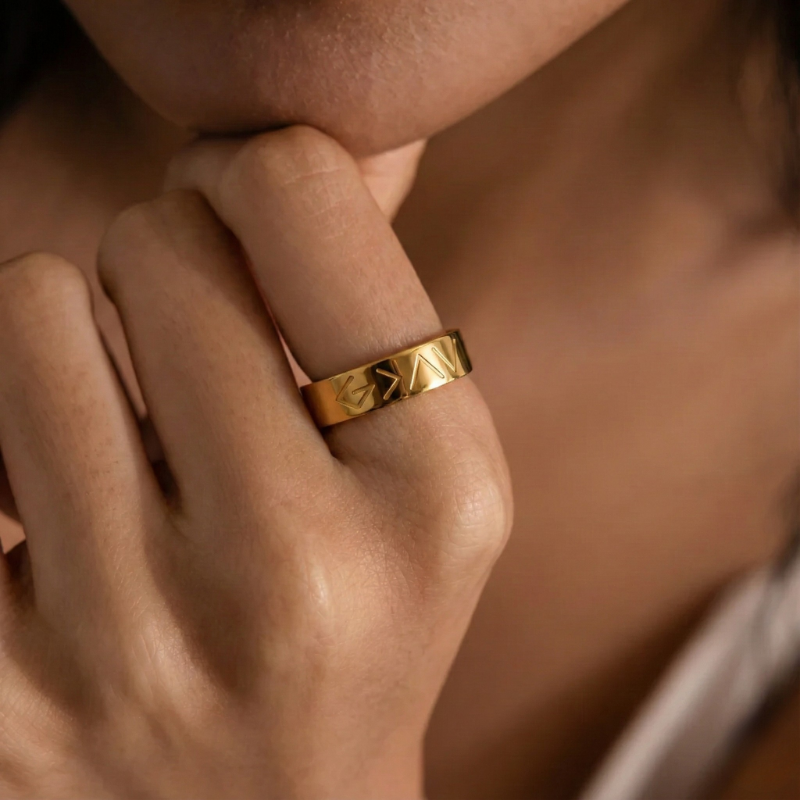 Gold Flat Polished Band Ring Margot