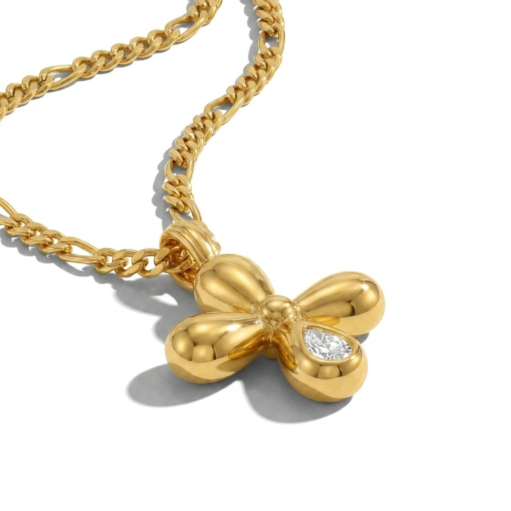 Gold Fleur Cross Necklace Margot