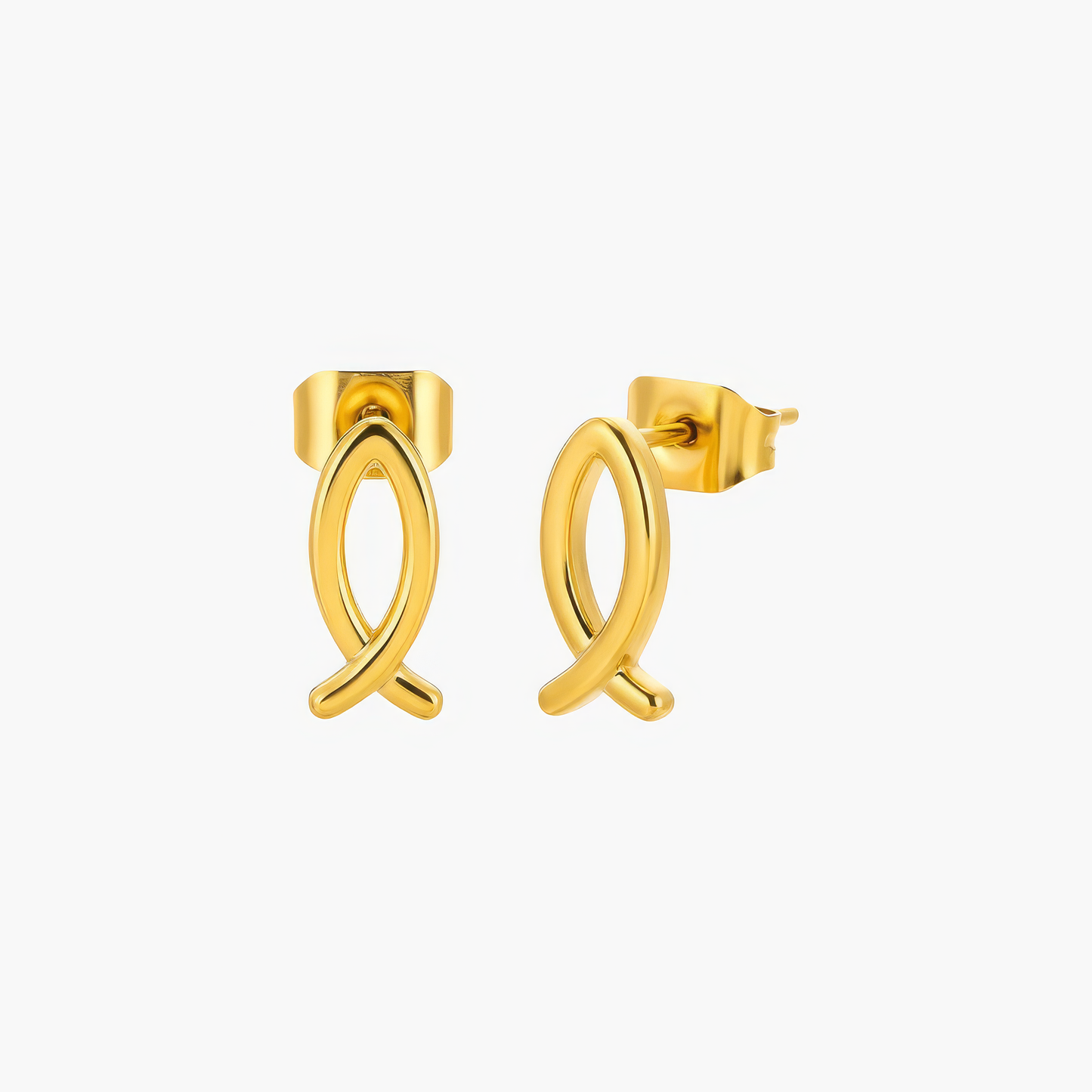 Gold Ichthys Stud Earrings Margot