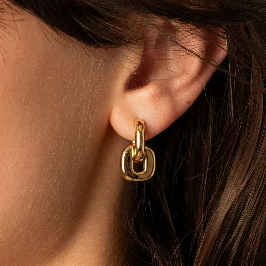 Gold Link Earrings Margot