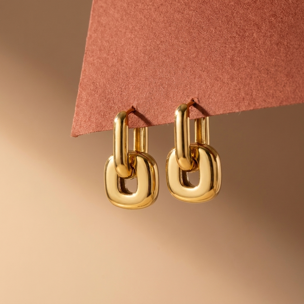 Gold Link Earrings Margot