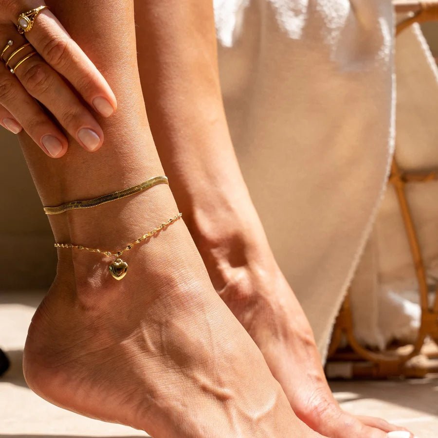Gold Love Anklet for Women Margot