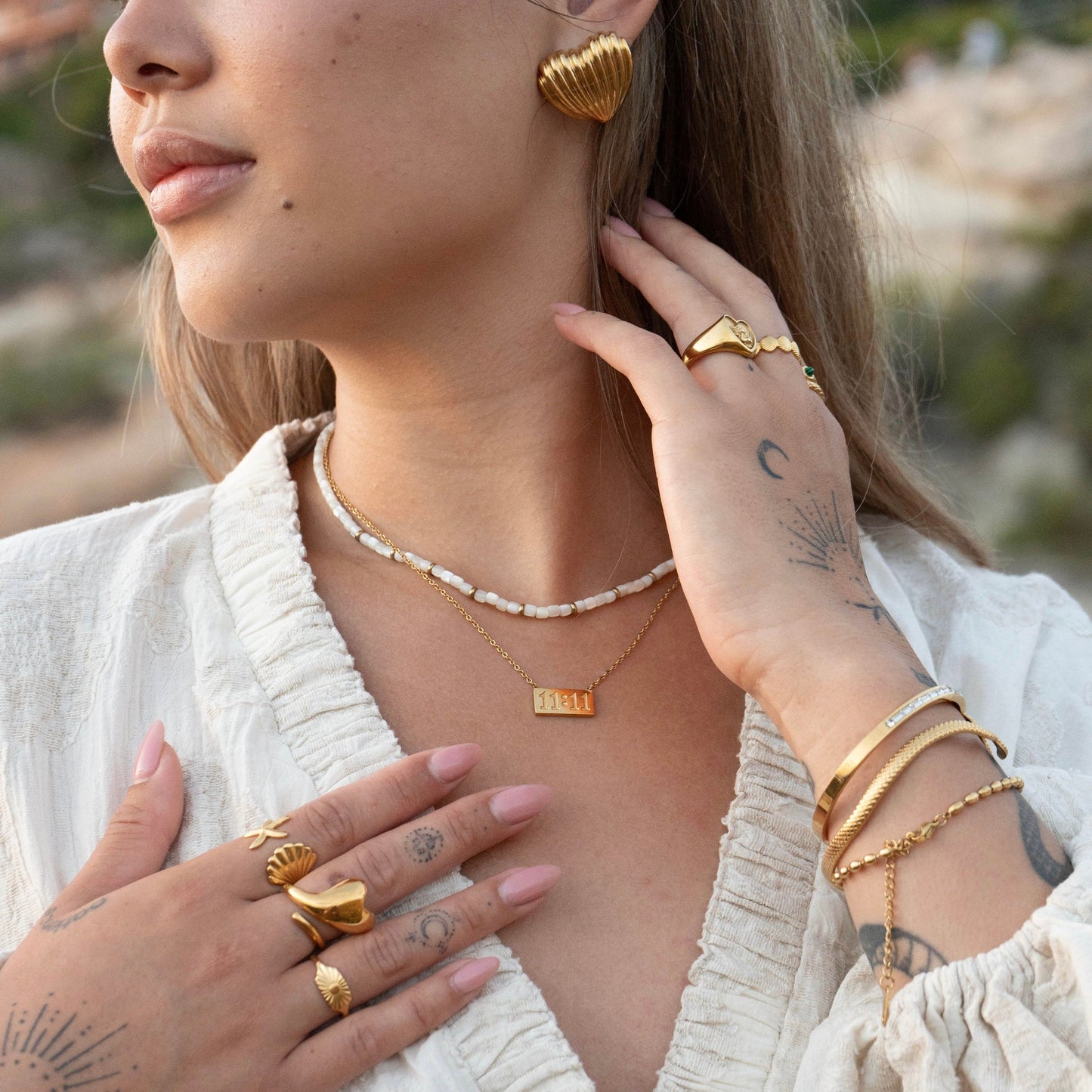 Gold Lucky Elevens Necklace Margot