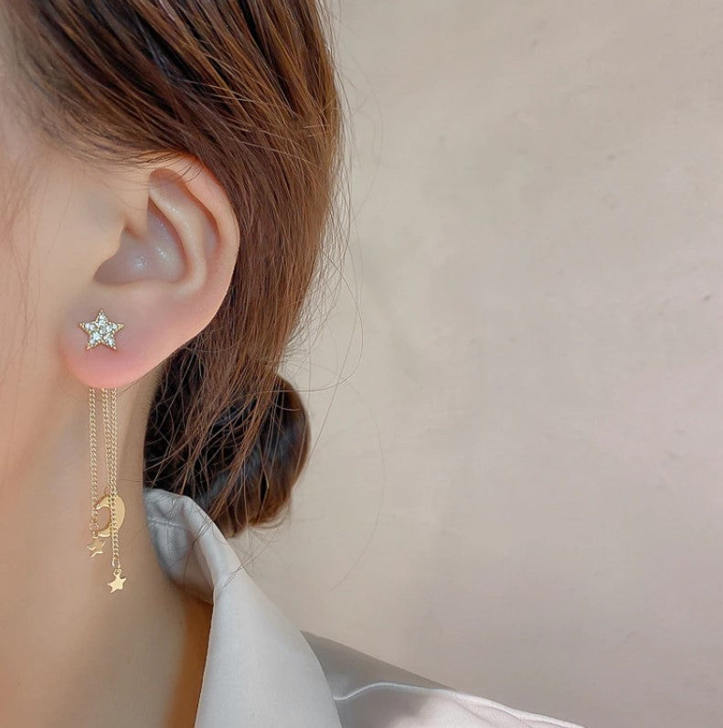 Gold Moon and Star Earrings Margot