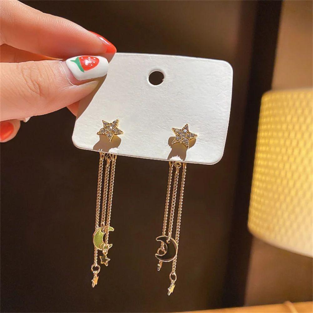 Gold Moon and Star Earrings Margot