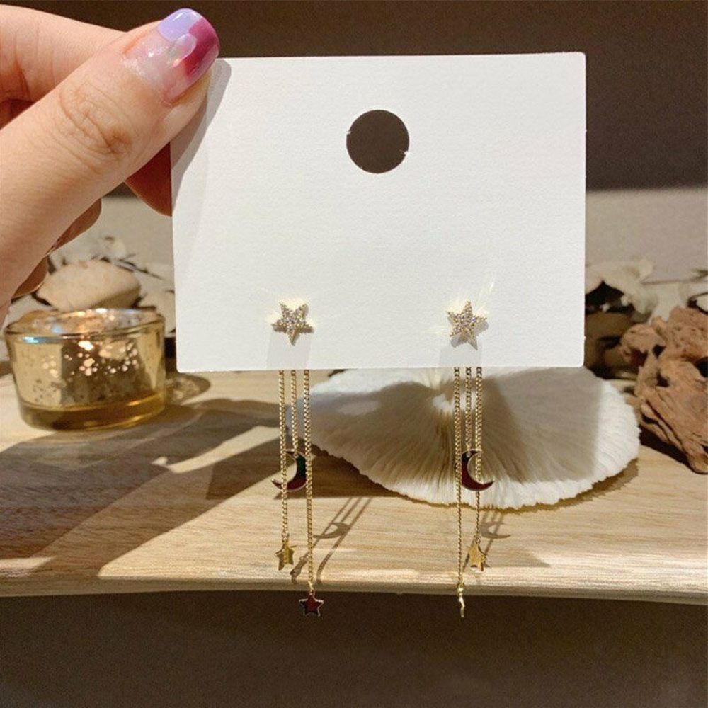 Gold Moon and Star Earrings Margot