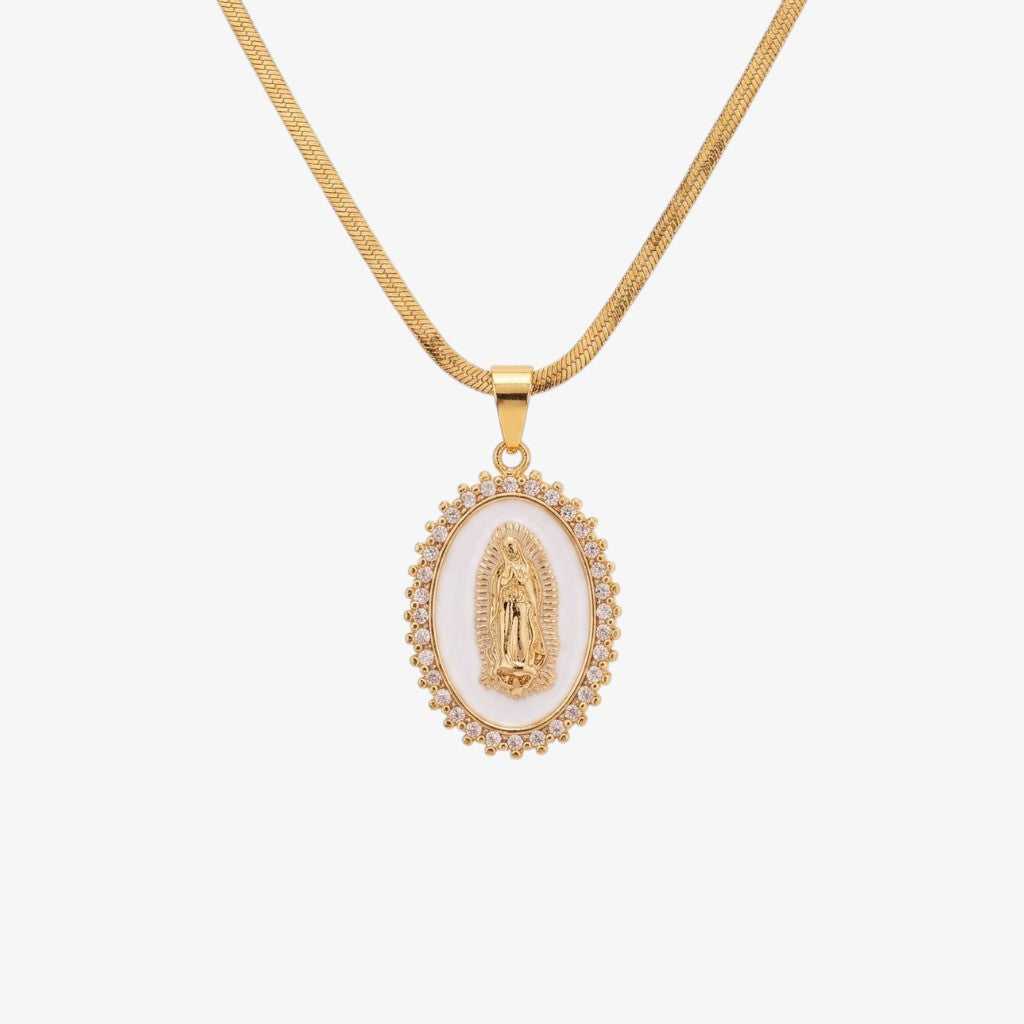 Gold Mother Mary Necklace Margot