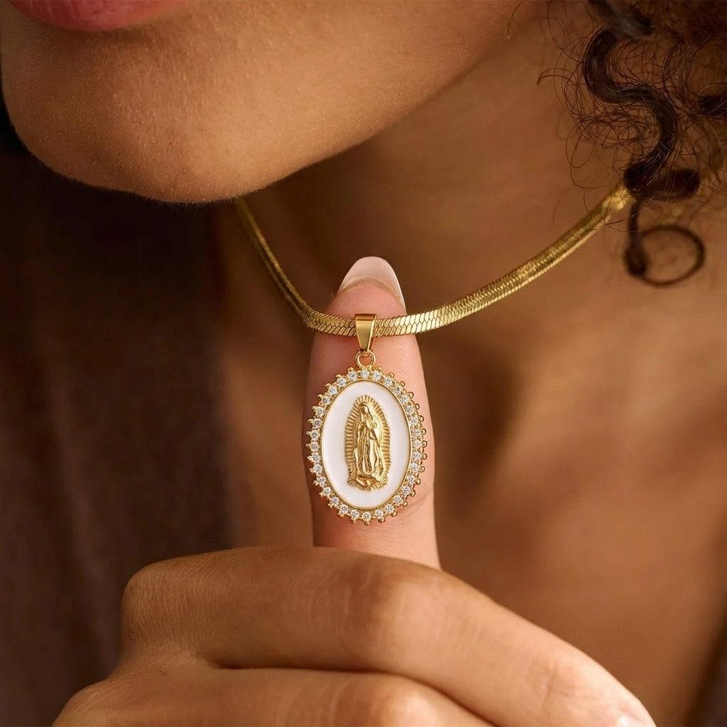 Gold Mother Mary Necklace Margot