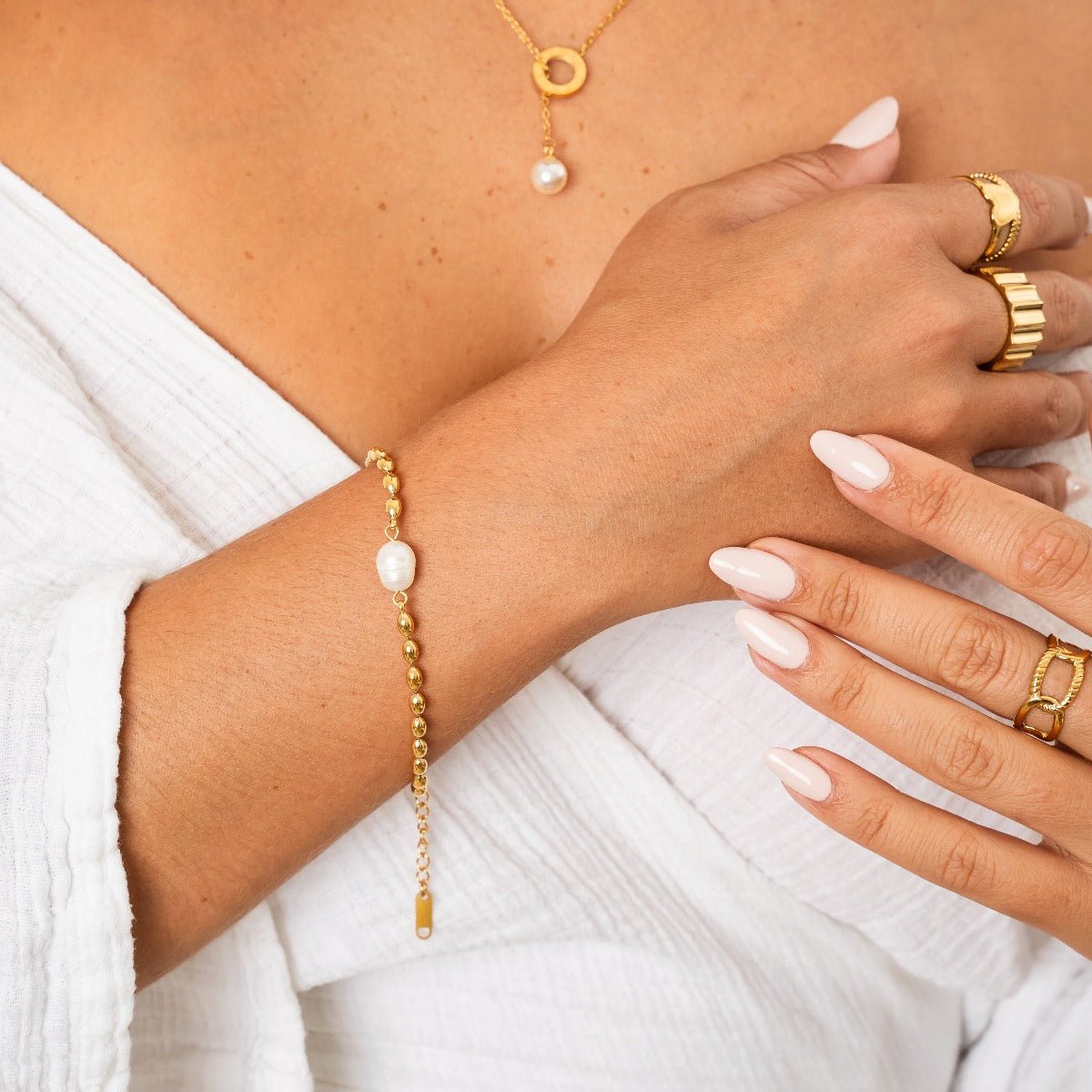 Gold Pearl Bracelet Margot