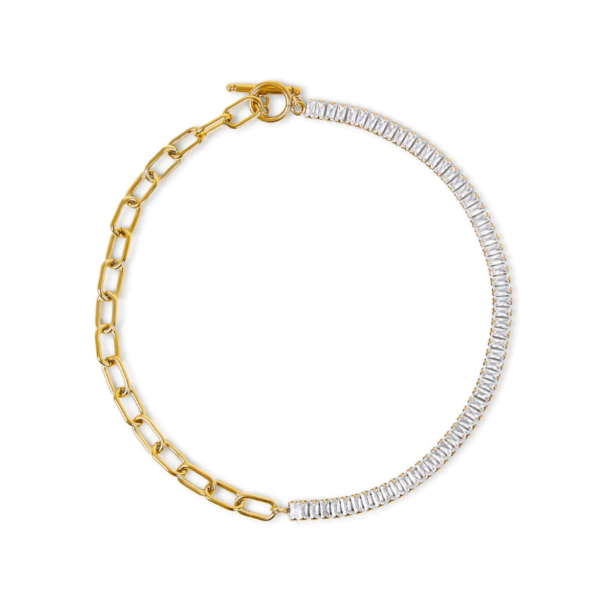 Gold Riviera Baguete Choker Necklace Margot