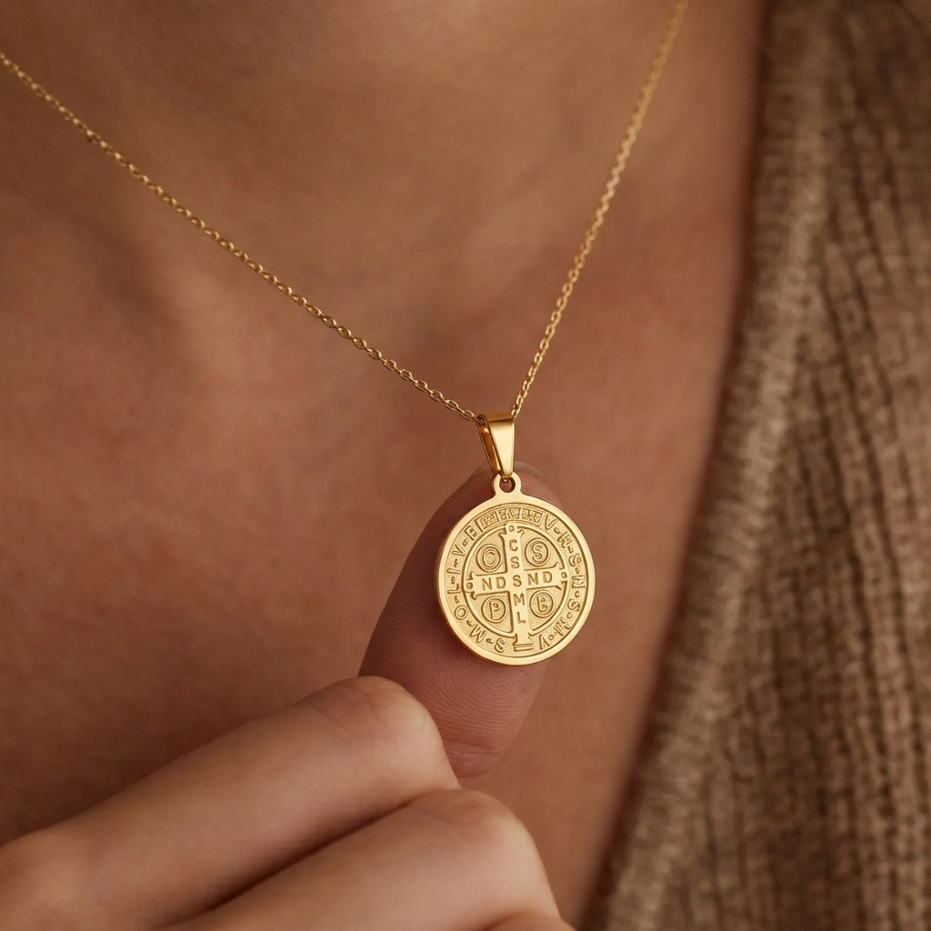 Gold Saint Benedict Necklace Margot