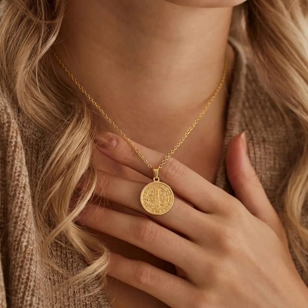 Gold Saint Benedict Necklace Margot