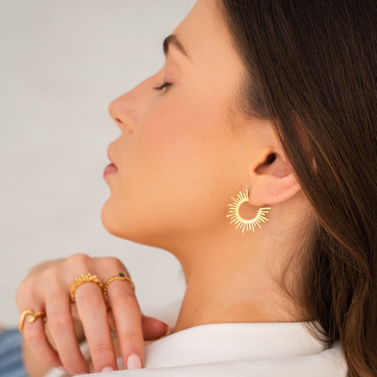 Gold Spike Hoop Earrings Margot