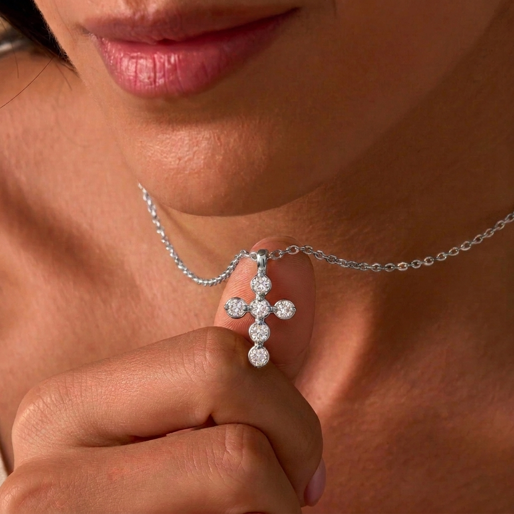 Gold Starlight Cross Necklace Margot