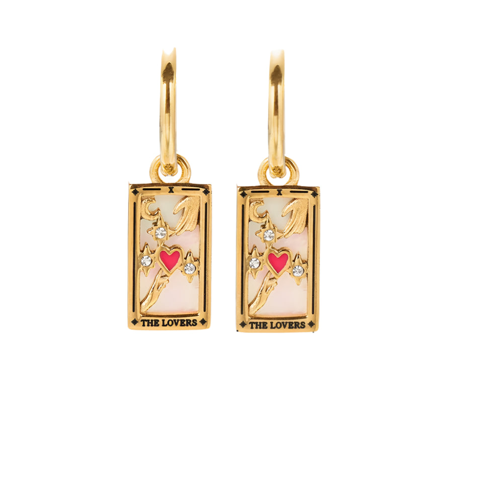 Gold Tarot Card Hoop Earrings Margot
