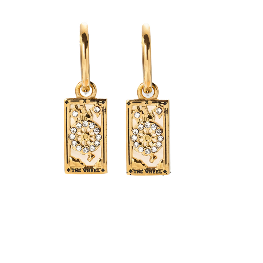 Gold Tarot Card Hoop Earrings Margot