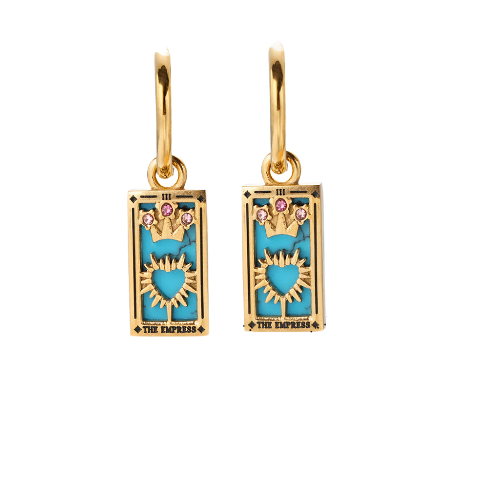 Gold Tarot Card Hoop Earrings Margot