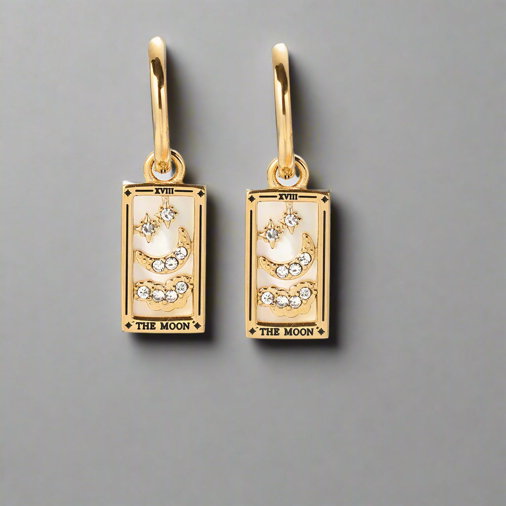 Gold Tarot Card Hoop Earrings Margot