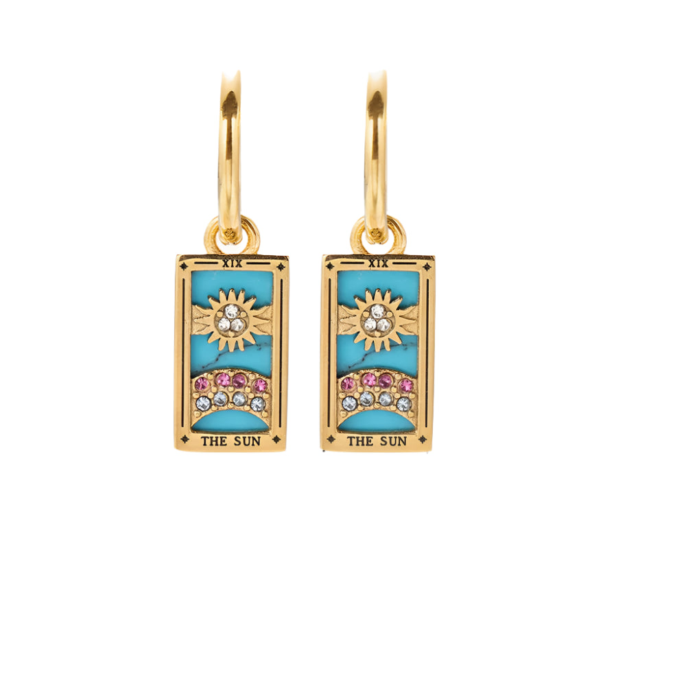 Gold Tarot Card Hoop Earrings Margot