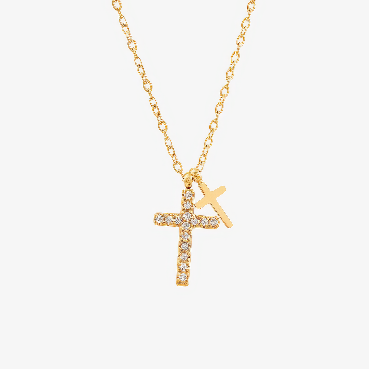Gold Twin Cross Necklace Margot