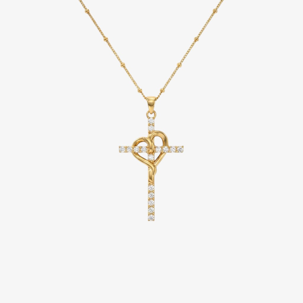 Gold Wrapped Cross Necklace Margot