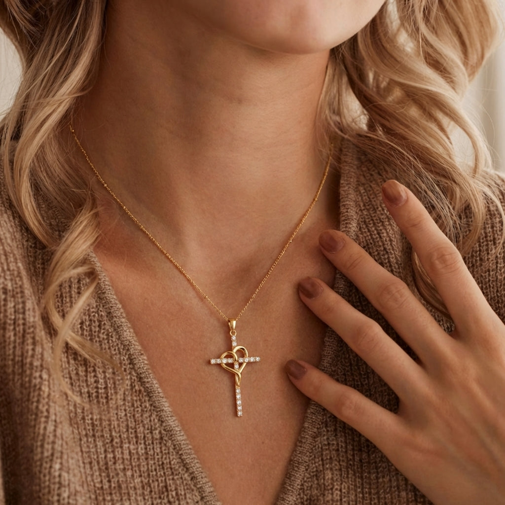 Gold Wrapped Cross Necklace Margot