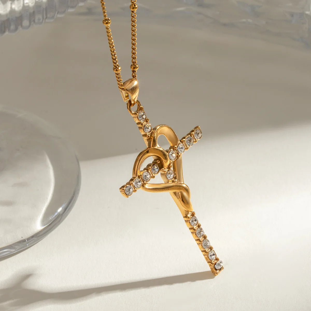 Gold Wrapped Cross Necklace Margot