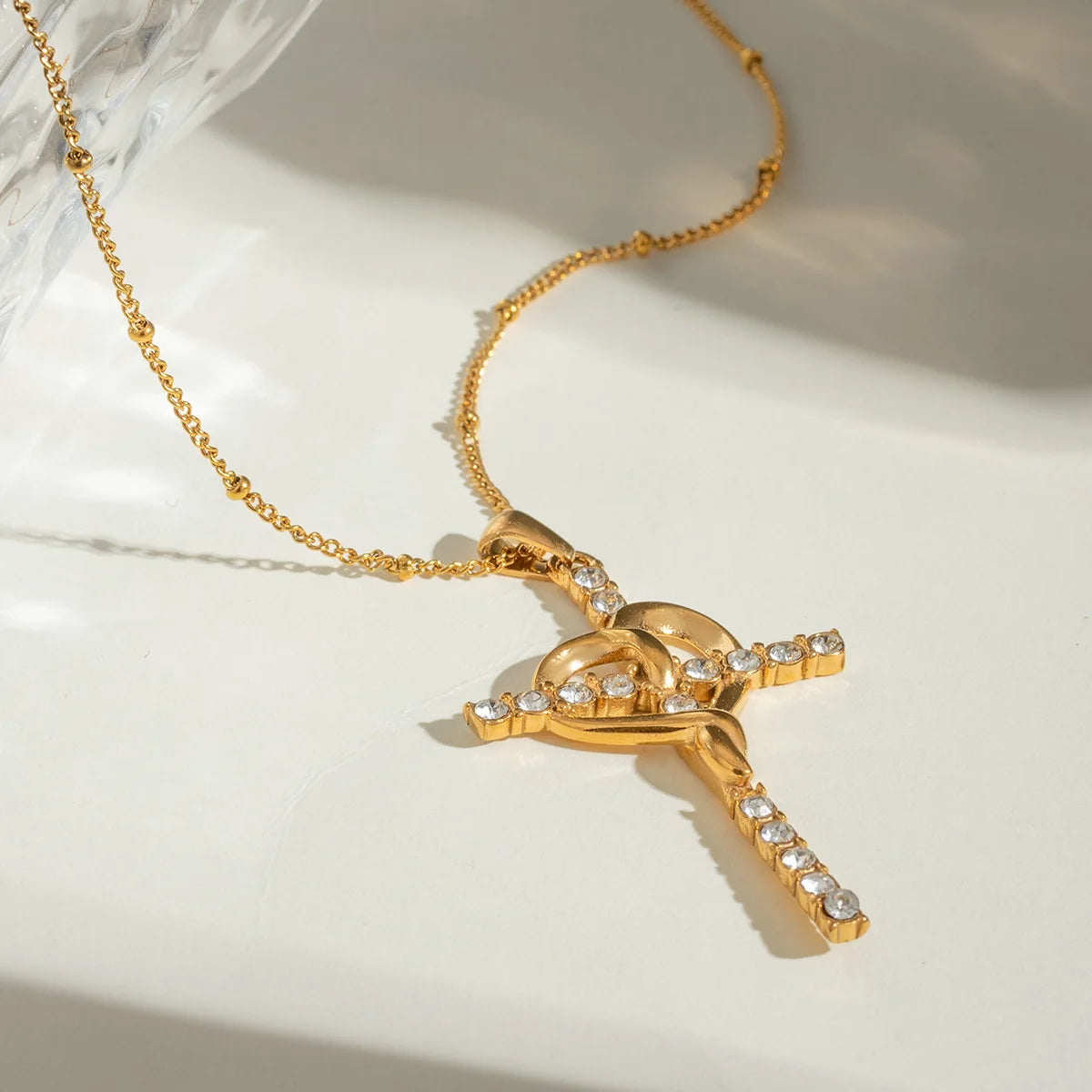 Gold Wrapped Cross Necklace Margot