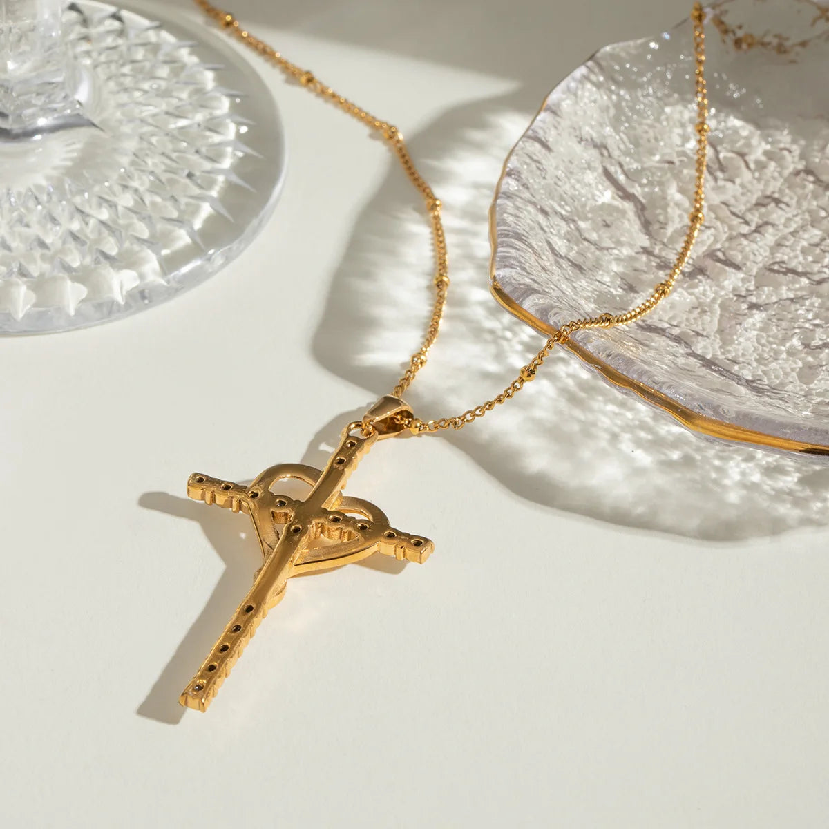 Gold Wrapped Cross Necklace Margot