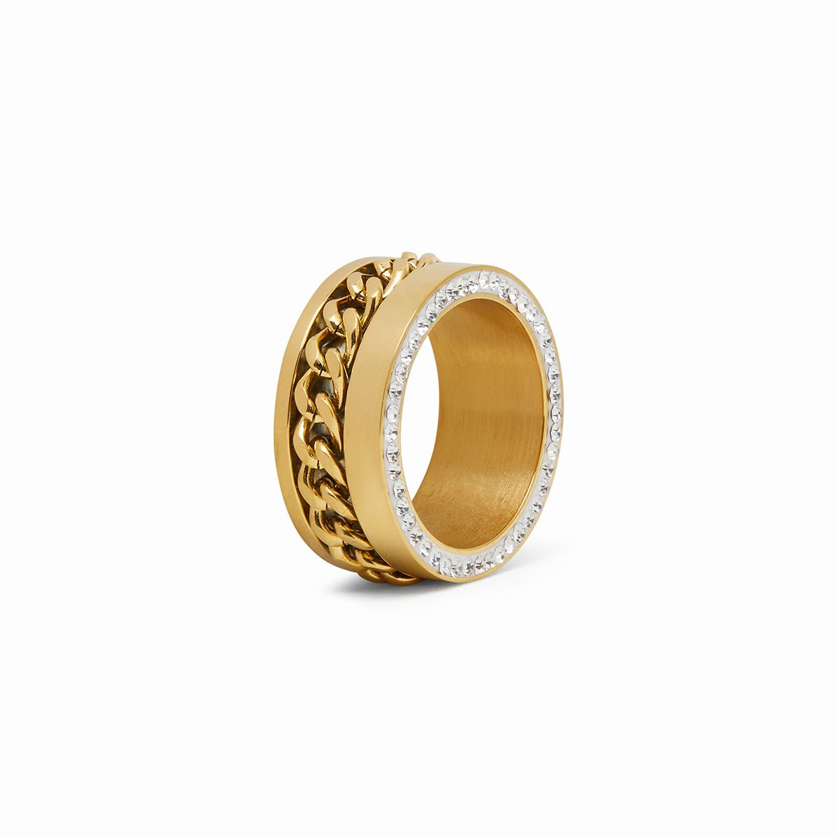 Gold Zirconia Link Ring Margot