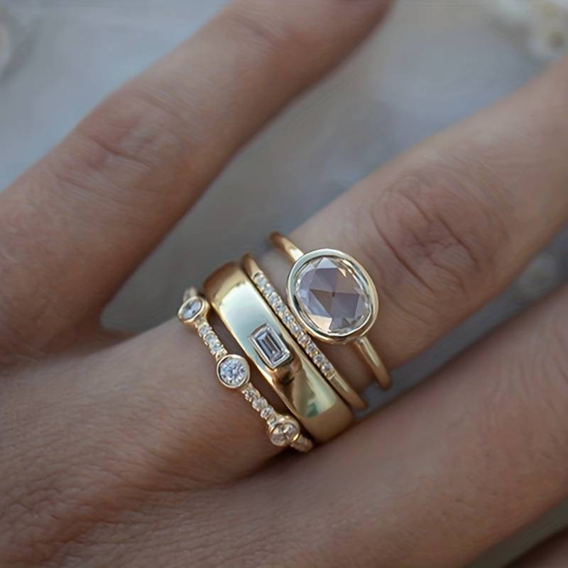 Gold Zirconia Ring Set Margot