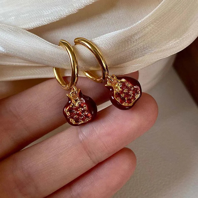 Golden Pomegranate Necklace and Earring Set Margot