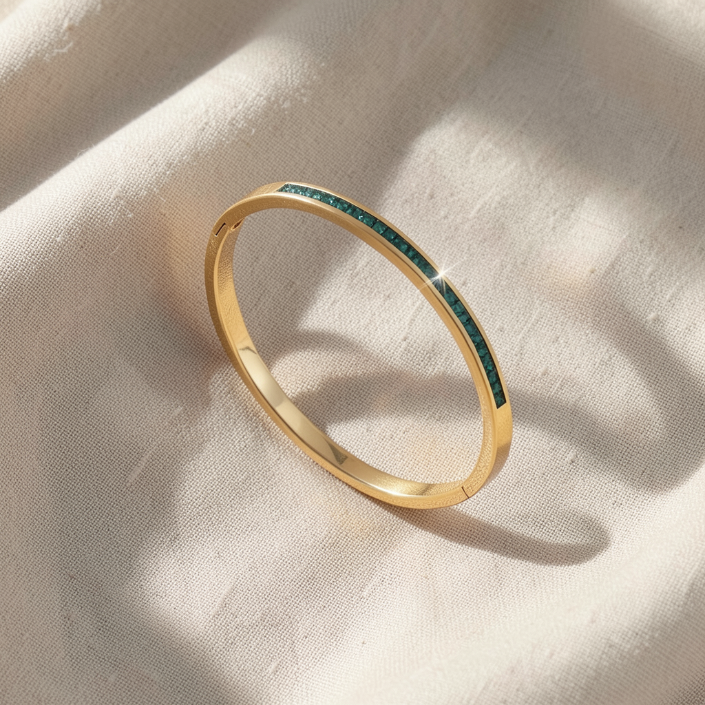 Green Emerald Bracelet Silver Margot