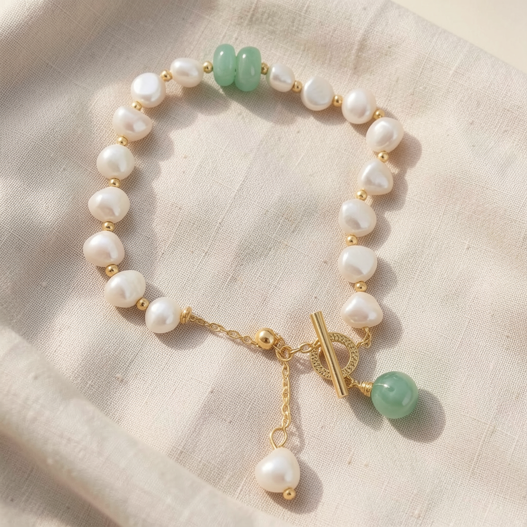 Green Pearl Bracelet Margot