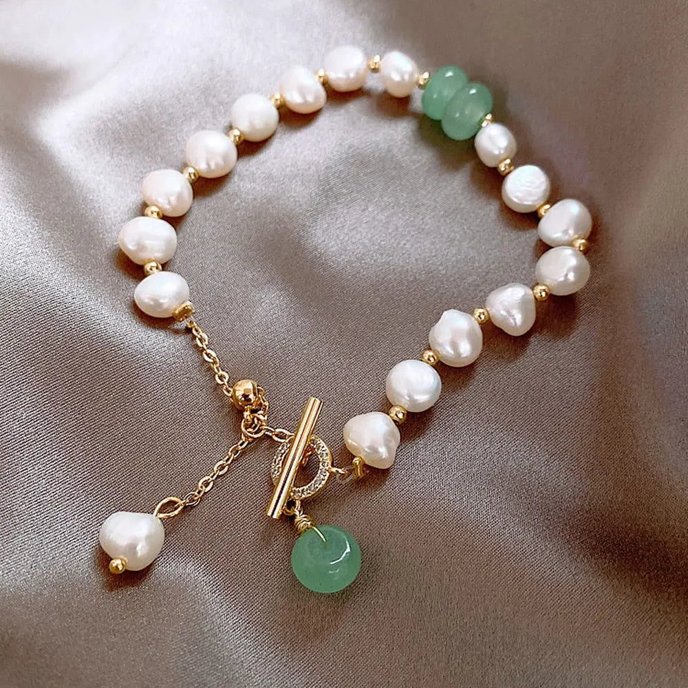 Green Pearl Bracelet Margot