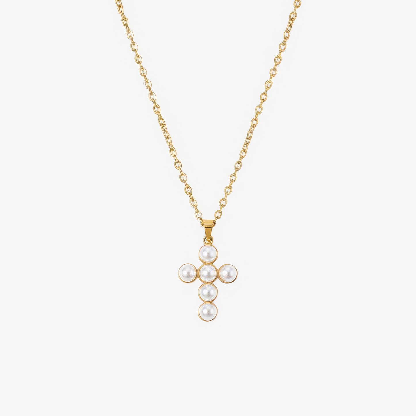 Halo Pearl Necklace Gold Margot