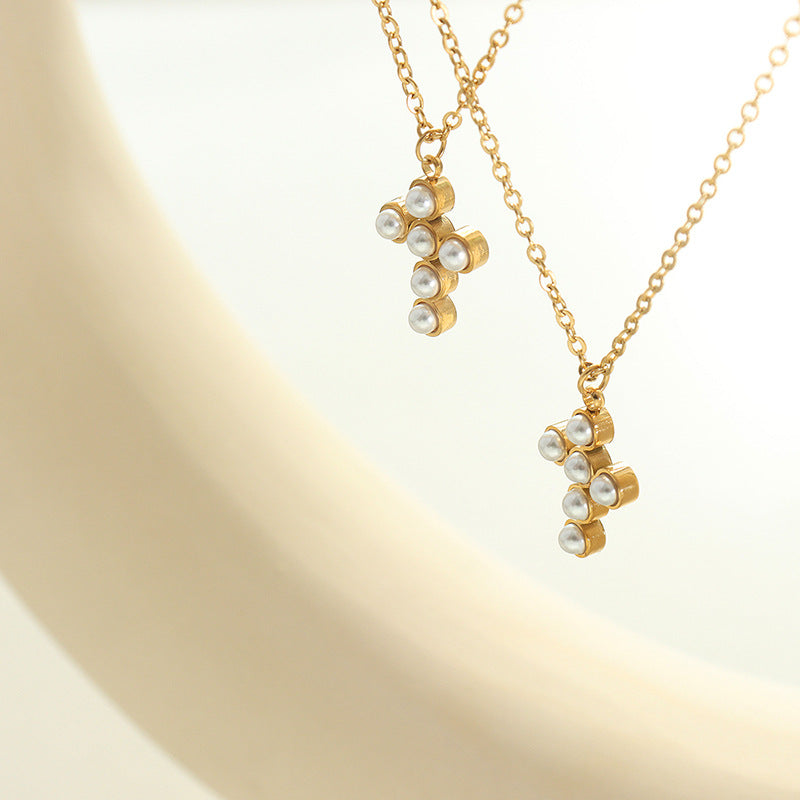 Halo Pearl Necklace Gold Margot