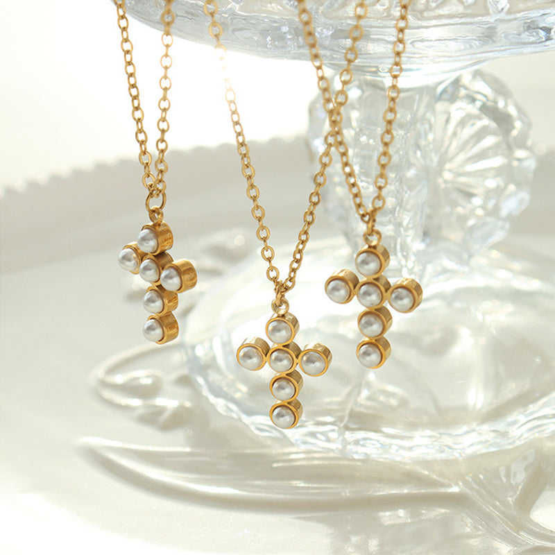 Halo Pearl Necklace Gold Margot