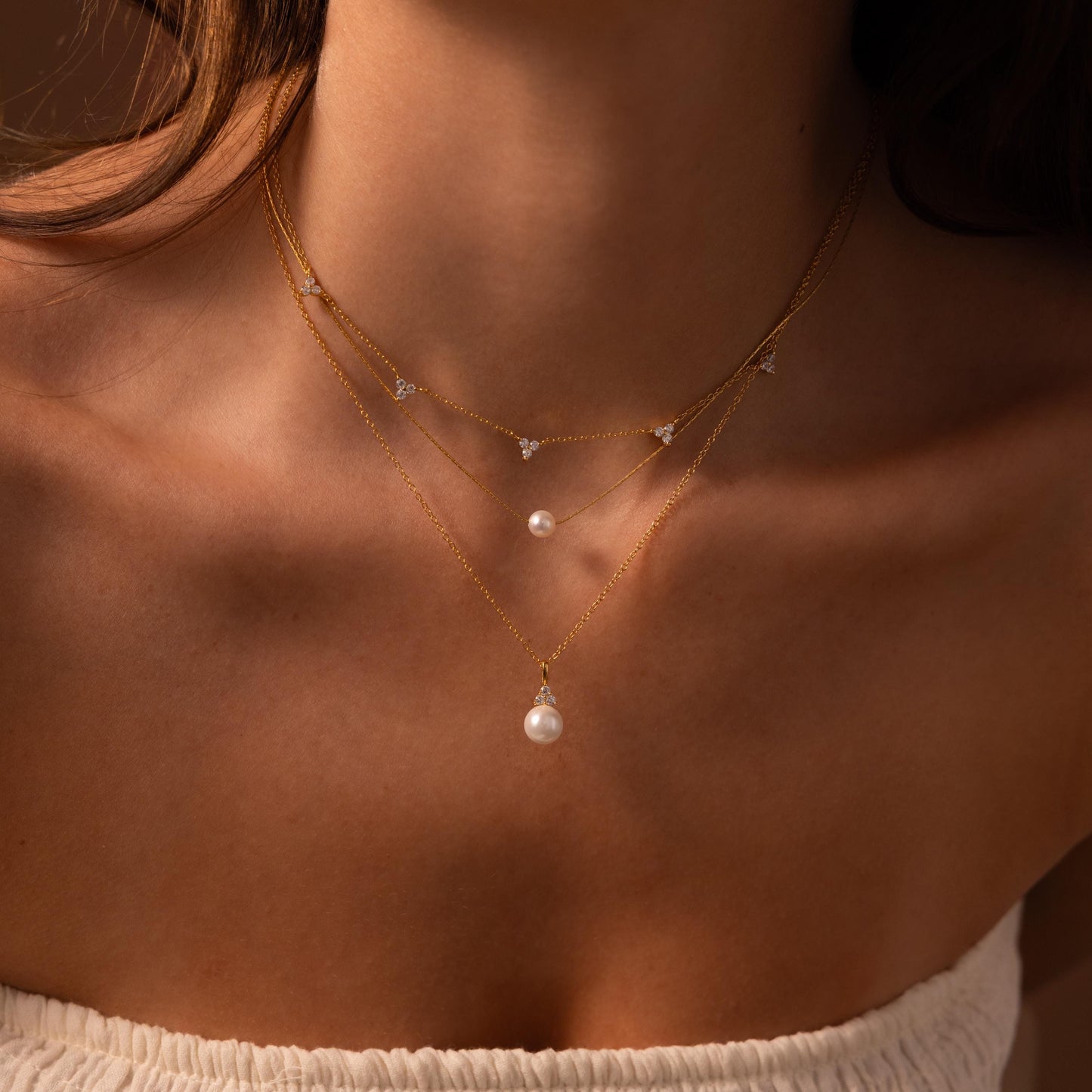 Halo Pearl Necklace Margot