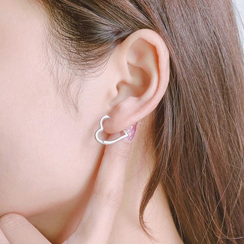 Heart-Shaped Gold Hoop Earrings Margot