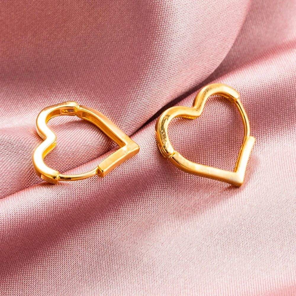 Heart-Shaped Gold Hoop Earrings Margot