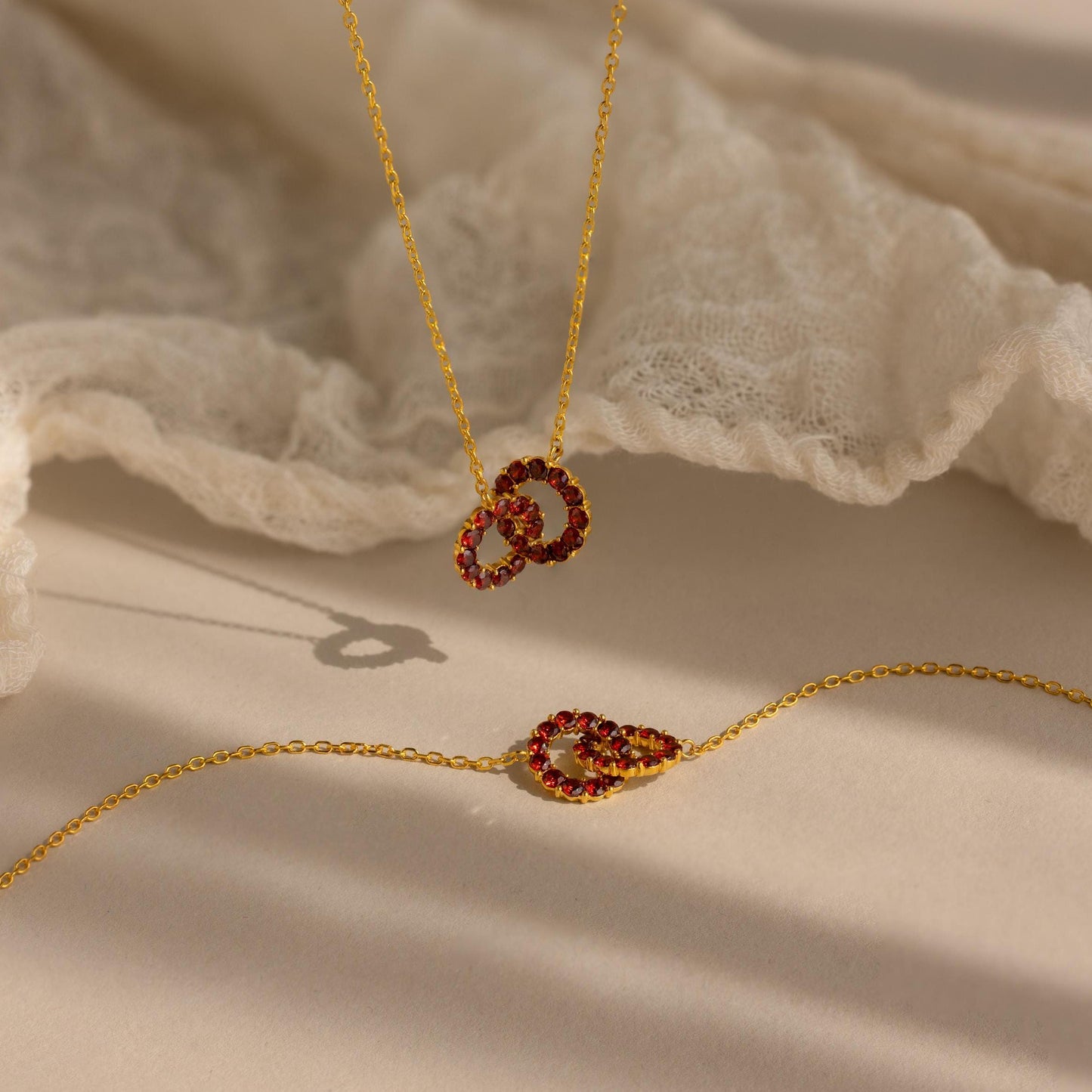 Interlocking Birthstone Necklace Margot