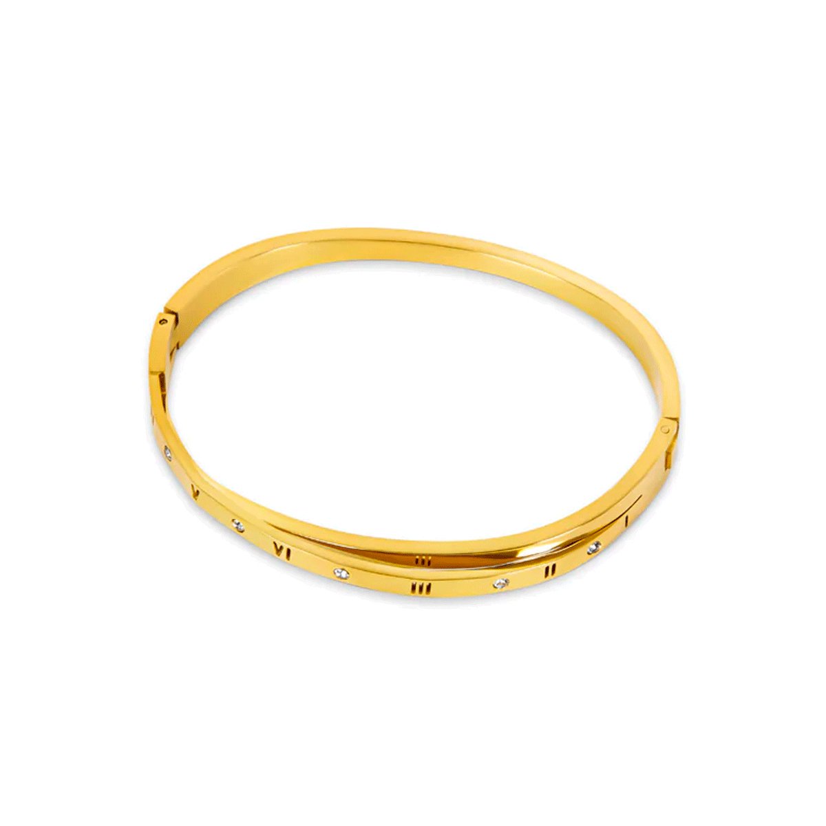 Intertwined Gold Roman Numeral Bracelet Margot